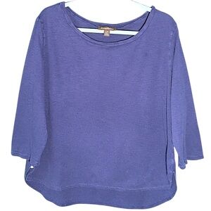 Tommy Bahama navy Ashby Isles Top with 3/4 sleeves Large